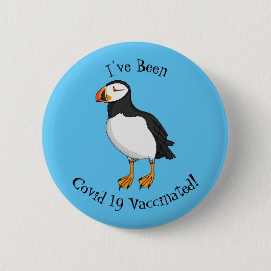Atlantic puffin-illustratie ronde button 5,7 cm (Voorkant)