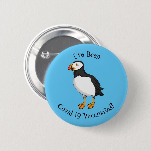 Atlantic puffin-illustratie ronde button 5,7 cm (Voorkant /achterkant)