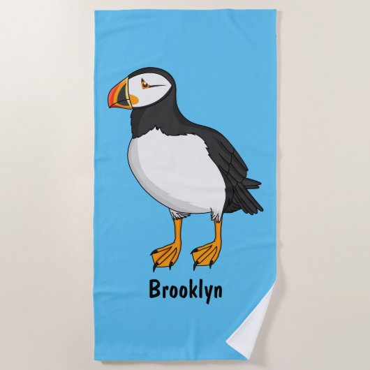 Atlantic puffin-illustratie strandlaken (Voorkant)