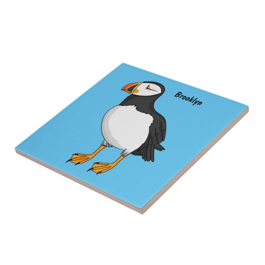 Atlantic puffin-illustratie tegeltje (Zijkant)