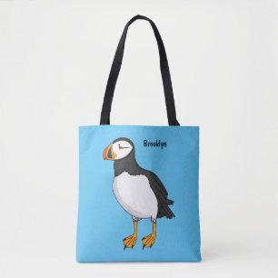 Atlantic puffin-illustratie tote bag