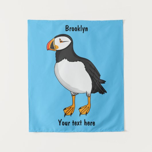 Atlantic puffin-illustratie wandkleed (Voorkant)