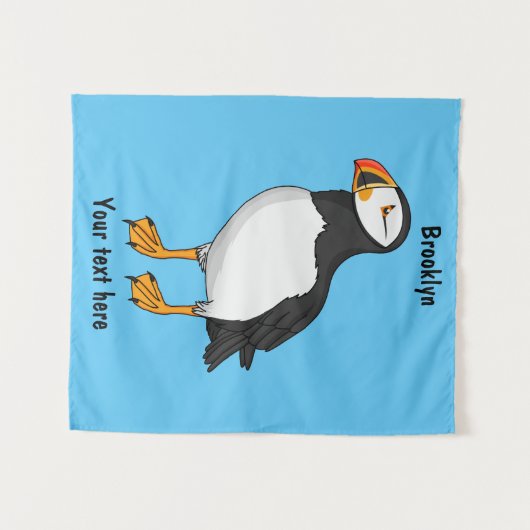 Atlantic puffin-illustratie wandkleed (Voorkant (horizontaal))