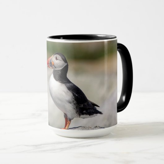 Atlantic Puffin in Machias, Maine Mok (Voorkant rechts)