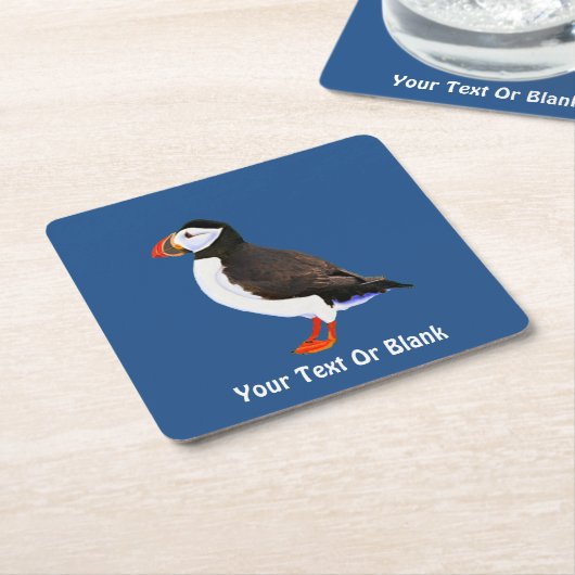 Atlantic Puffin Kartonnen Onderzetters (Schuin)