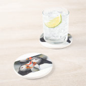 Atlantic Puffin mouths Zandsteen Onderzetter (Zijkant)