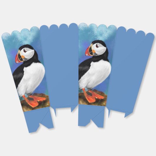 Atlantic Puffin Popcorn Box Bedankdoosjes (Ongevouwen)