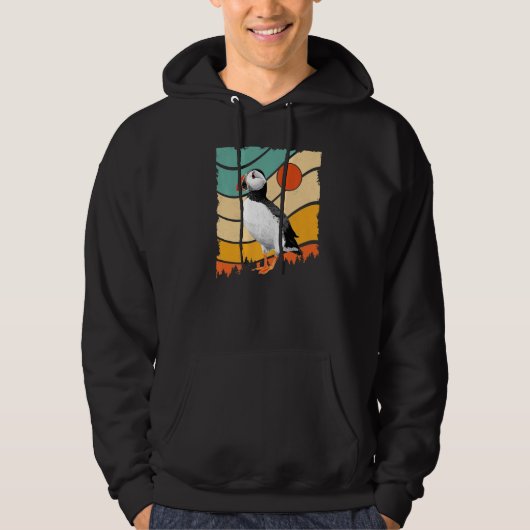 Atlantic Puffin Retro Style Ocean Zee Bird Hoodie (Voorkant)