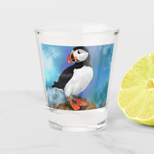 Atlantic Puffin Shot Glass Glas (Voorkant)