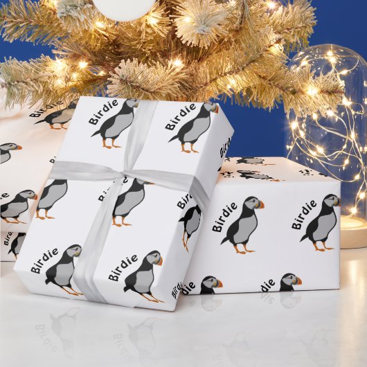 Atlantic Puffin Staande De Succes Birdie Cadeaupapier (Feestdagen)