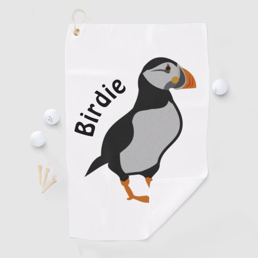 Atlantic Puffin Staande De Succes Birdie Golfhanddoek (Insitu)
