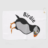 Atlantic Puffin Staande De Succes Birdie Golfhanddoek (Horizontaal)