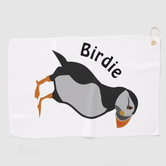 Atlantic Puffin Staande De Succes Birdie Golfhanddoek (Horizontaal)