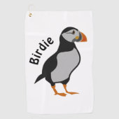 Atlantic Puffin Staande De Succes Birdie Golfhanddoek (Voorkant)