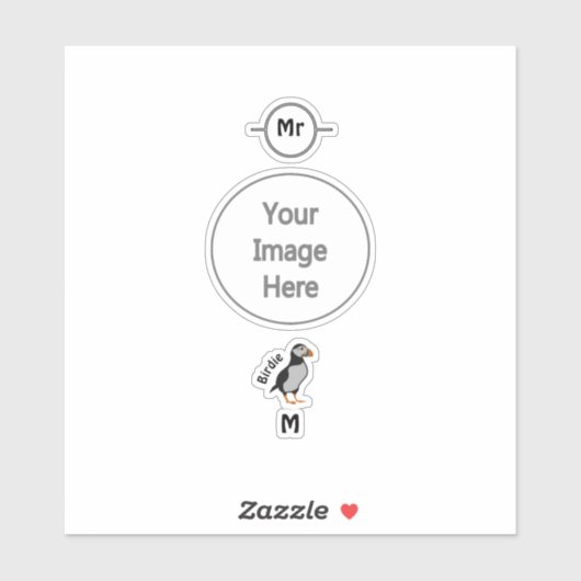 Atlantic Puffin Staande De Succes Birdie Sticker (Vel)