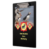 Atlantic Puffin Swimming Cartoon Monogram Foto Klembord (Links)