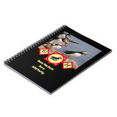 Atlantic Puffin Swimming Cartoon Monogram Foto Notitieboek (Linkerzijde)