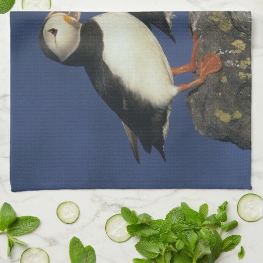 Atlantic Puffin Theedoek (Gevouwen)