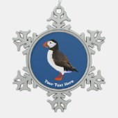 Atlantic Puffin Tin Sneeuwvlok Ornament (Voorkant)