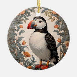 Atlantic Puffin William Morris geïnspireerd door b Keramisch Ornament