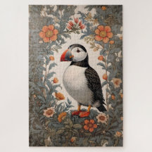 Atlantic Puffin William Morris geïnspireerd door b
