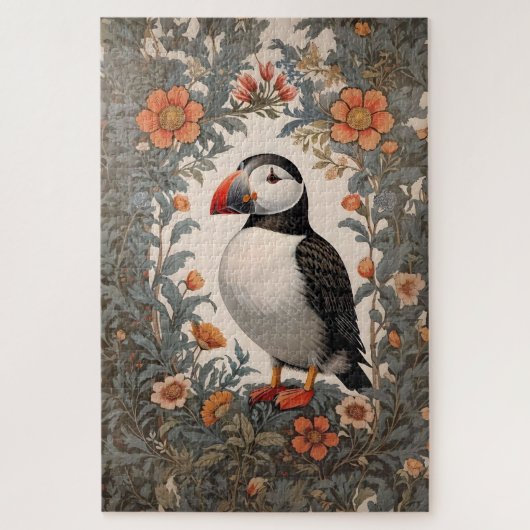 Atlantic Puffin William Morris geïnspireerd door b Legpuzzel (Verticaal)