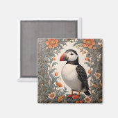 Atlantic Puffin William Morris geïnspireerd door b Magneet (Voorkant / Achterkant)