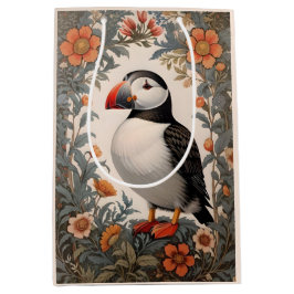 Atlantic Puffin William Morris geïnspireerd door b Medium Cadeauzakje