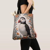 Atlantic Puffin William Morris geïnspireerd door b Tote Bag (Dichtbij)