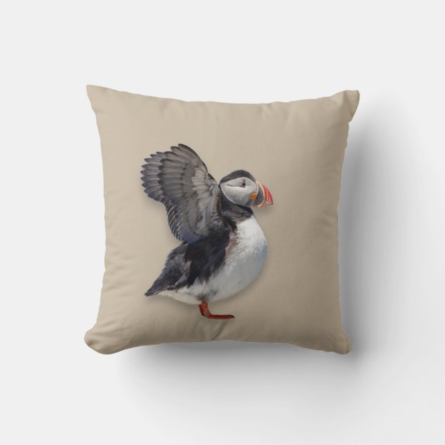 Atlantic Puffin Worpillow | Wilde Kust van Maine Kussen (Voorkant)