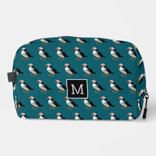 Atlantic Puffin Zee Bird Coastal Wildlife Monogram Toilettasje (Voorkant)
