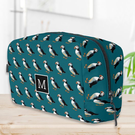 Atlantic Puffin Zee Bird Coastal Wildlife Monogram Toilettasje