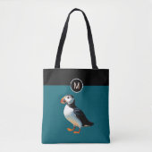 Atlantic Puffin Zee Bird Natuur Wildlife Monogram Tote Bag (Voorkant)