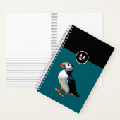 Atlantic Puffin Zee Bird Wildlife Natuur Monogram Notitieboek (Binnen)