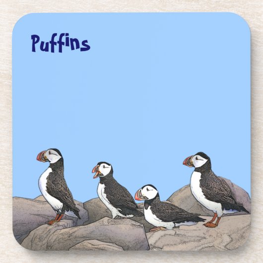 Atlantic Puffins Bier Onderzetter (Voorkant)
