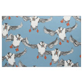 Atlantic Puffins blue Stof (Fat Quarter)