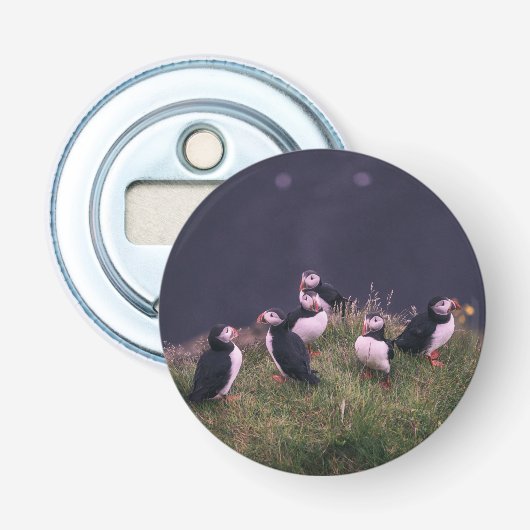 Atlantic Puffins Button Flesopener (Voorkant)