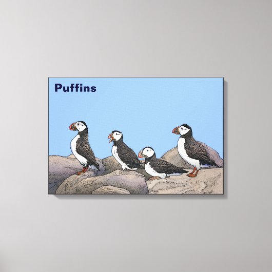 Atlantic Puffins Canvas Afdruk (Voorkant)