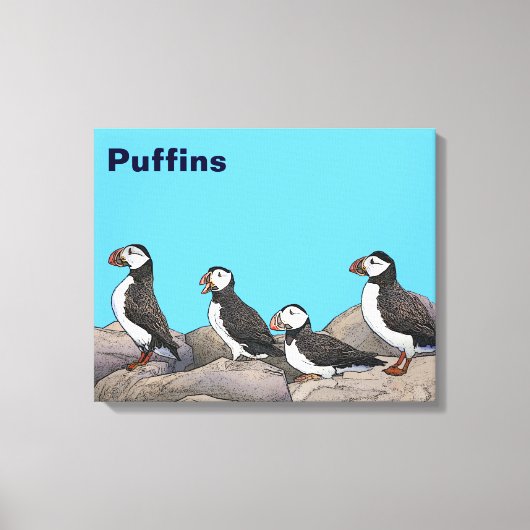 Atlantic Puffins Canvas Afdruk (Voorkant)