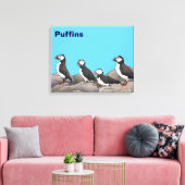 Atlantic Puffins Canvas Afdruk (Insitu (Woonkamer))