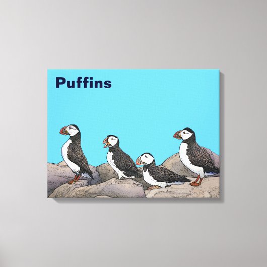 Atlantic Puffins Canvas Afdruk (Voorkant)