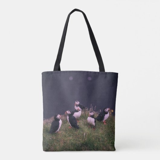 Atlantic Puffins Canvas tas (Achterkant)