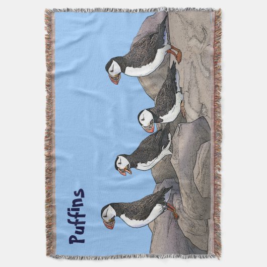 Atlantic Puffins Deken (Voorkant Verticaal)