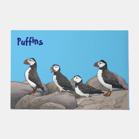 Atlantic Puffins Deurmat (Voorkant)