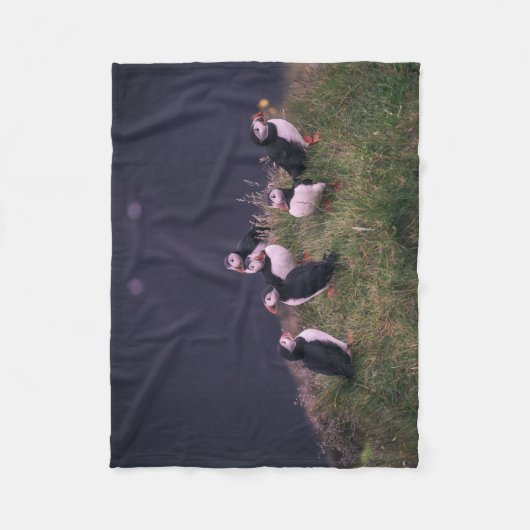 Atlantic Puffins Fleece Deken (Voorkant)