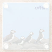 Atlantic Puffins Glazen Onderzetter (Achterkant)