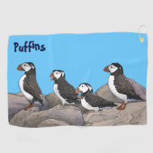 Atlantic Puffins Golfhanddoek (Horizontaal)