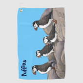 Atlantic Puffins Golfhanddoek (Voorkant)