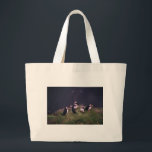 Atlantic Puffins Grote Tote Bag<br><div class="desc">Atlantic Puffins Grote Canvas tas. Een bijeenkomst van Atlantic Puffins. Foto van Jonatan Pie.</div>