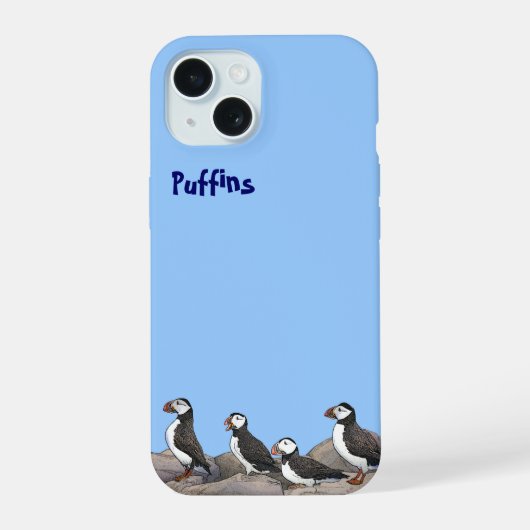 Atlantic Puffins iPhone 15 Case (Achterkant)